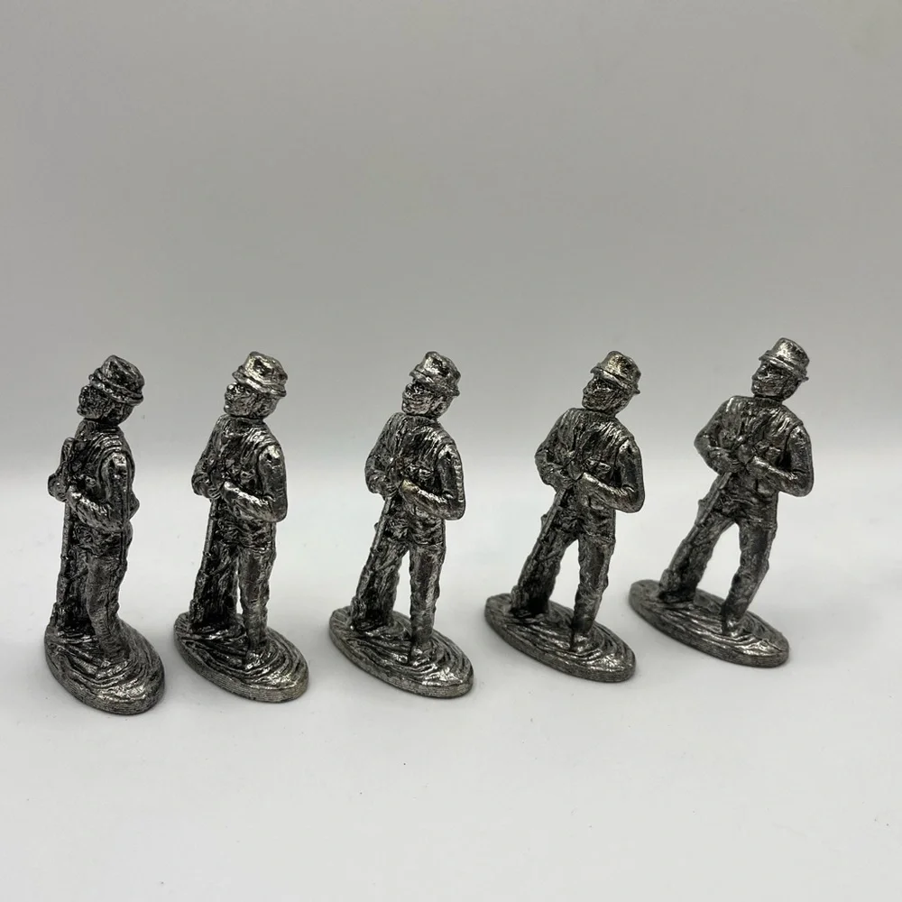 Vintage Miniature Pewter Fly Fisherman with Fishing Pole Figurine Charm